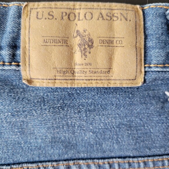 Vintage US Polo Assn Men’s Sz 36 Jean Shorts, Y2K Denim Baggy Carpenter Shorts - Picture 10 of 13
